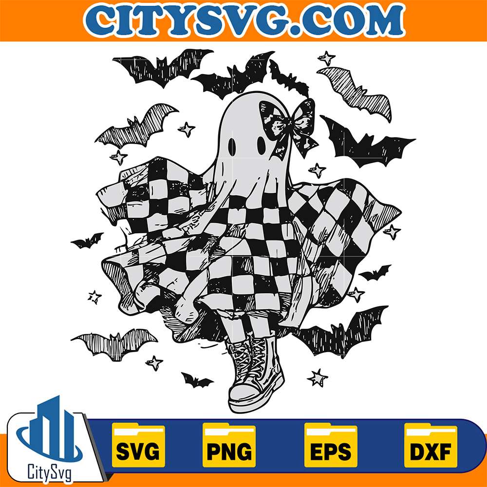 Girly-Ghost-Checkered-Svg