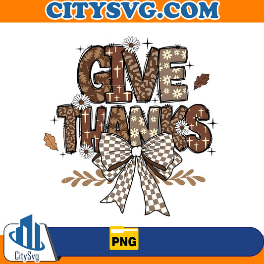 Give thanks coquette bow Png