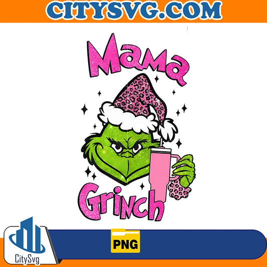 GlitterMamaGrinchChristmasPng