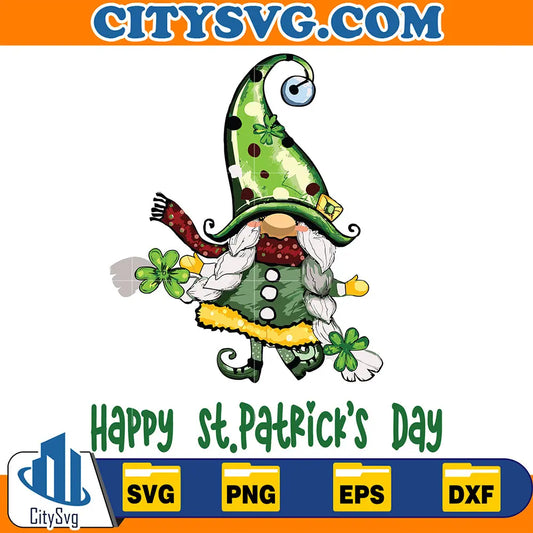 GnomeGirlHappyStPatricksDaySvg