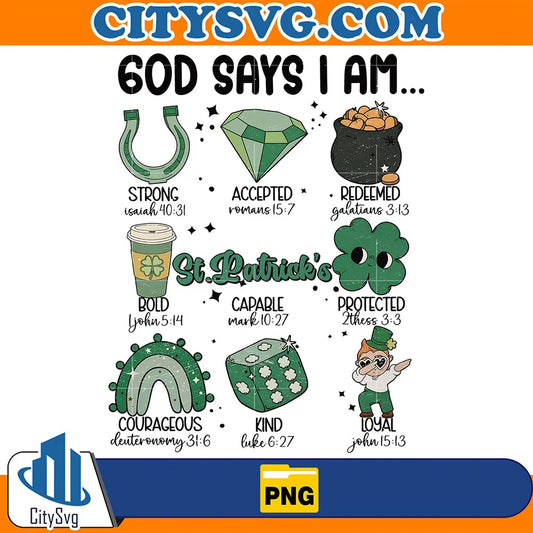 GodSaysIAmLuckyCharmStPatricksDayPng