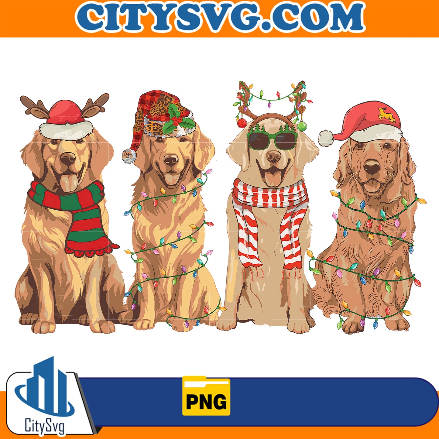 Golden Retriever Christmas Png