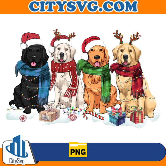 Golden Retriever Christmas Png CitySvg