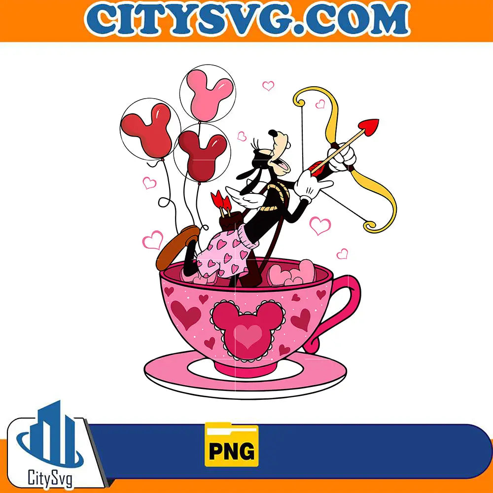 GoofyLoveInTeaCupValentinePng