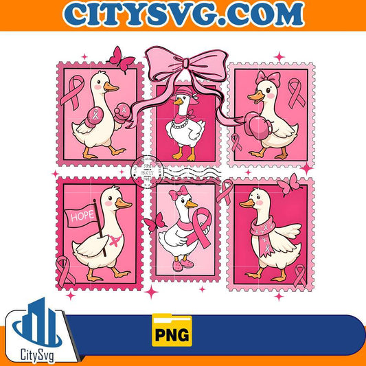 Goose Pink Ribbon Breast Cancer Awareness Month Png CitySvg