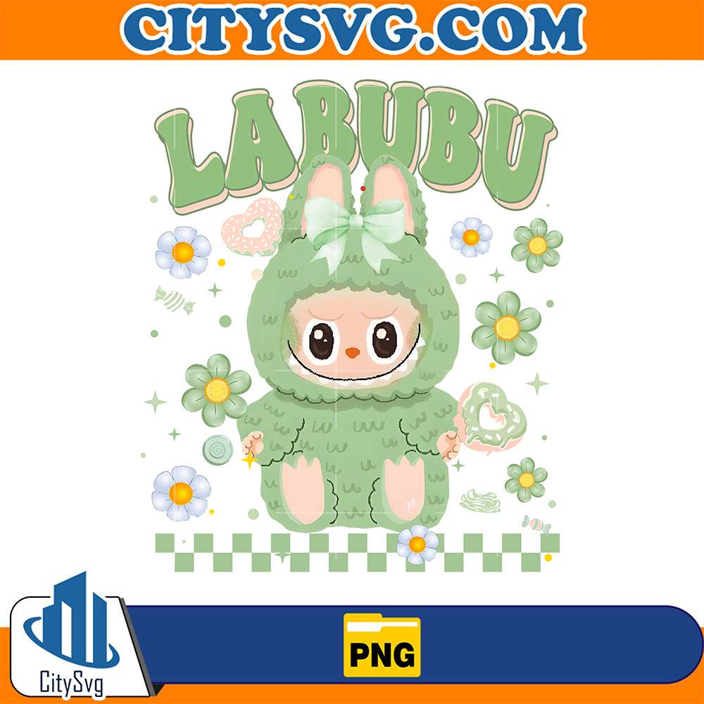 Green-Labubu-Bunny-Costume-Pastel-Flowers-Png