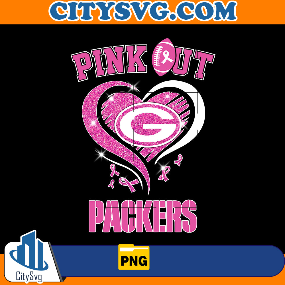 Green Bay Packers Pink Out Packers Heart Diamond Png