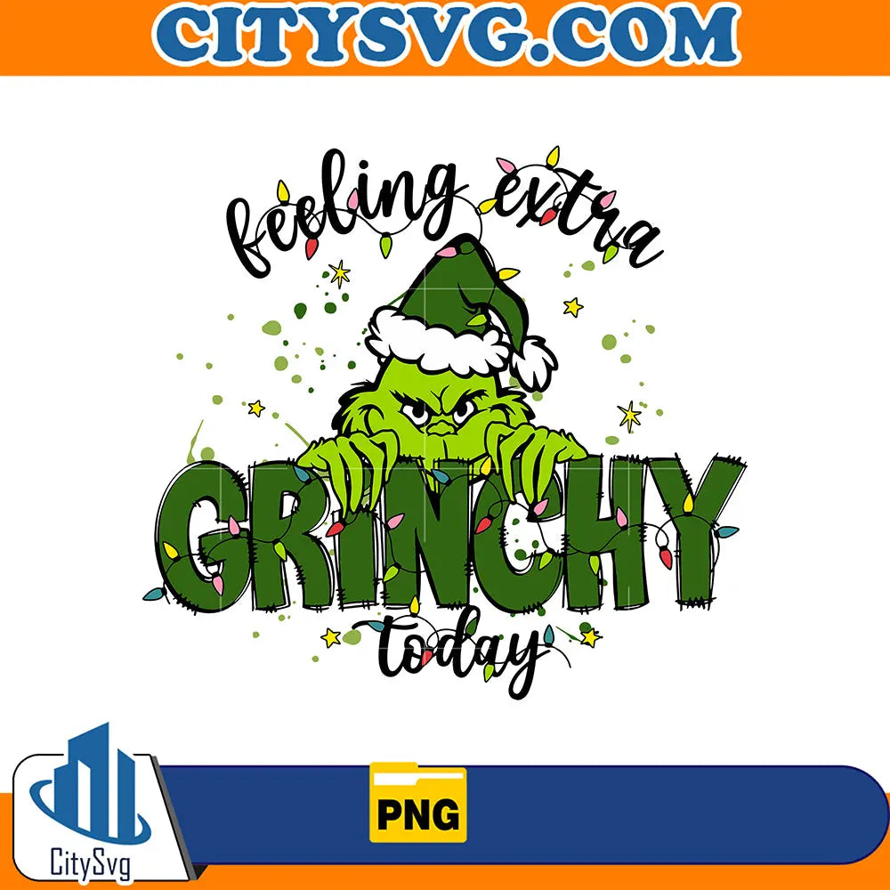 GreenChristmasFeelingExtraGrinchyTodayPng