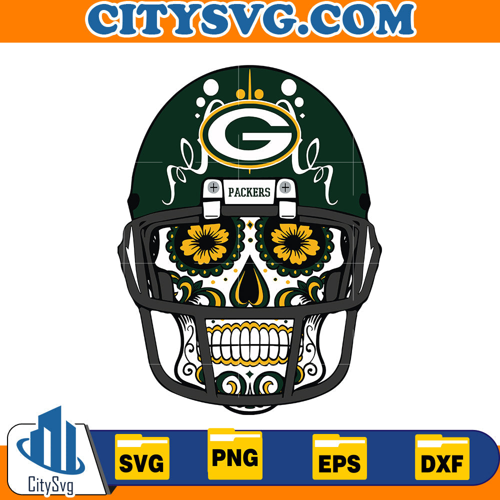 Skull Green Bay Packers Svg