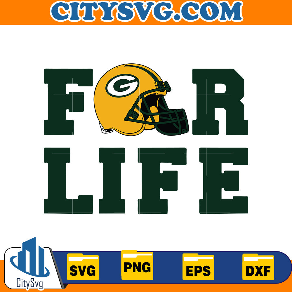 For Life Green Bay Packers Svg