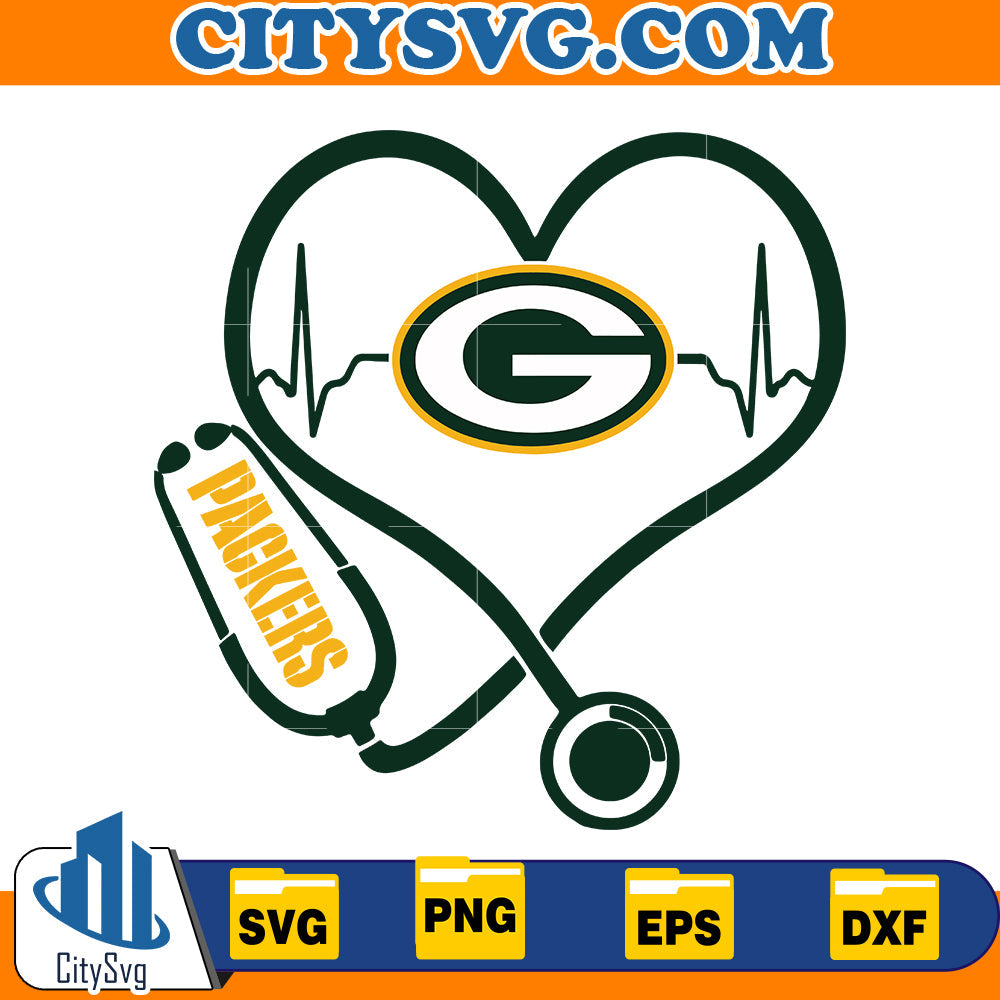 Heart Green Bay Packers Svg