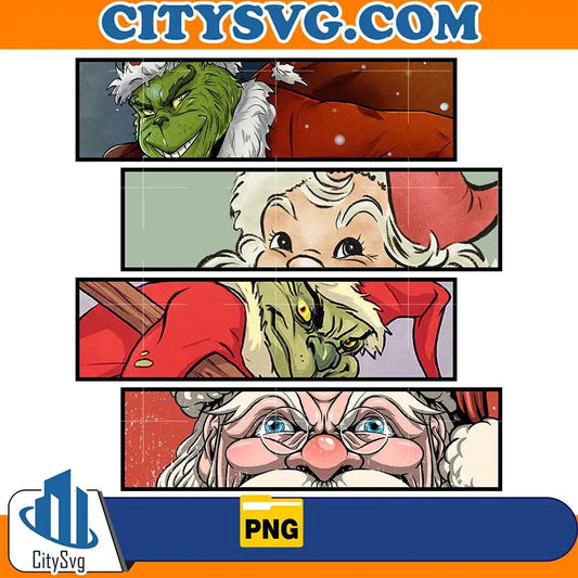 GrinchAndSantaFaceChristmasPng