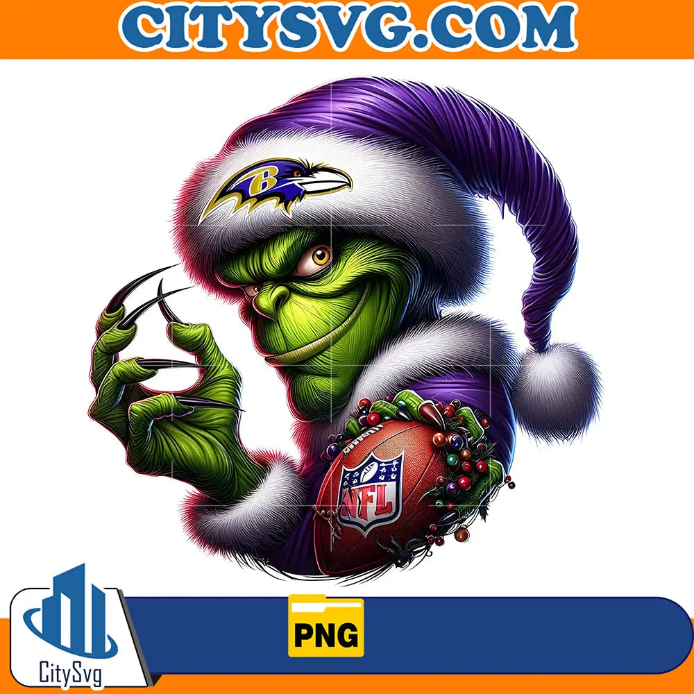 GrinchBaltimoreRavensChristmasPng