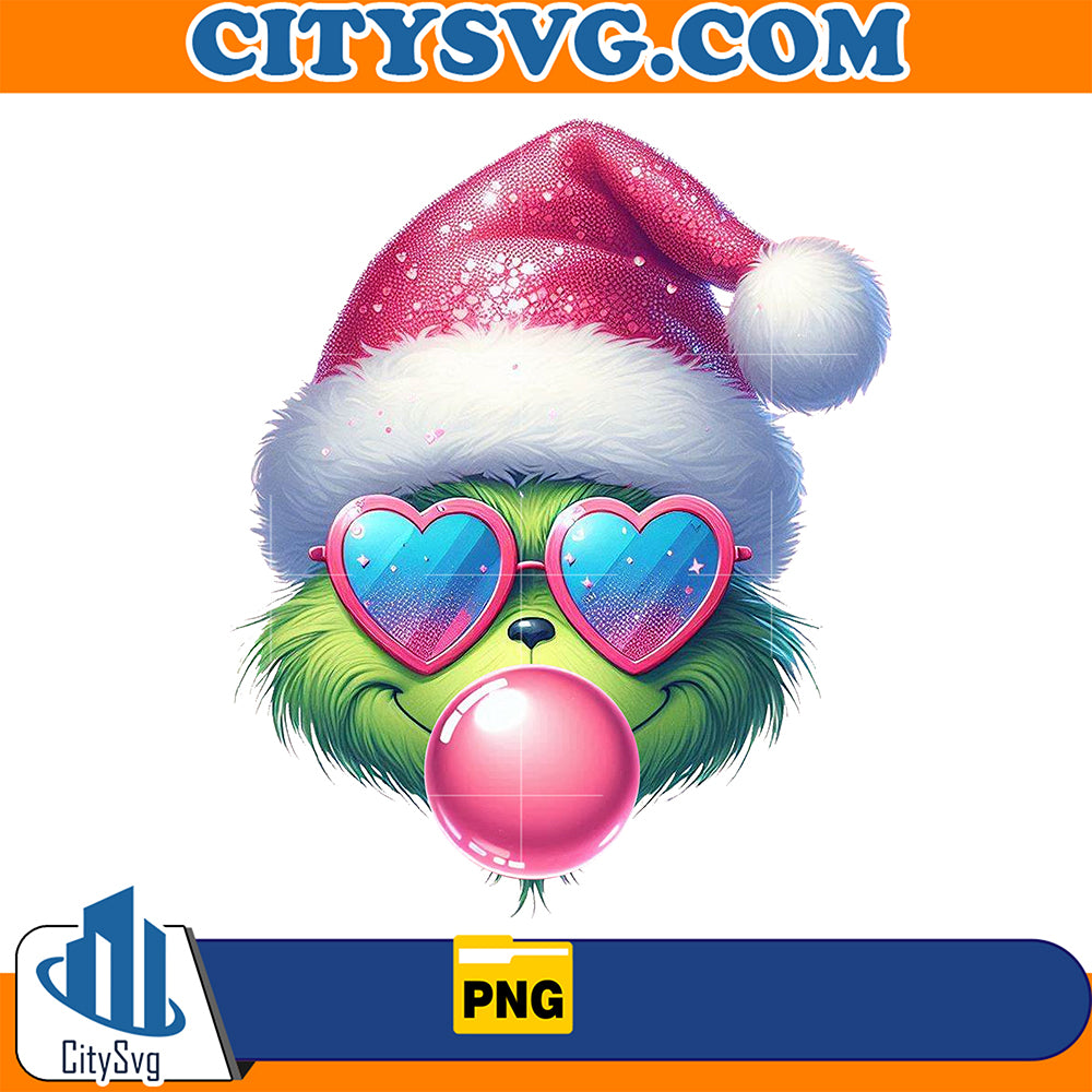 GrinchBlowingBubbleValentinePng_2