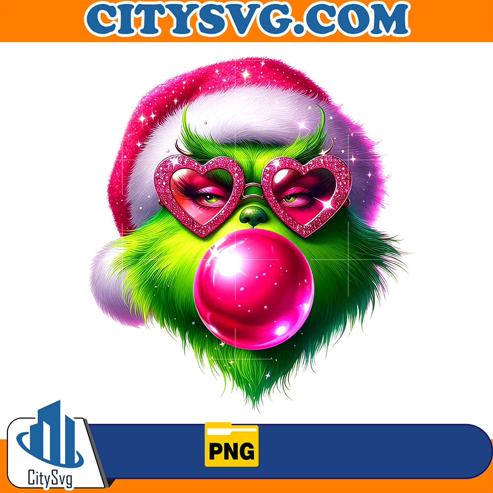 GrinchBlowingBubbleValentinePng_4