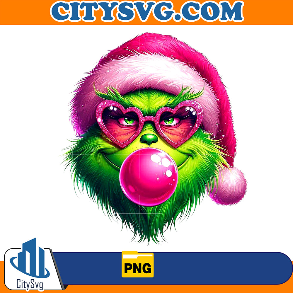 GrinchBlowingBubbleValentinePng_5