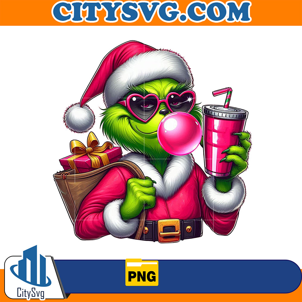 GrinchBlowingBubbleValentinePng_6