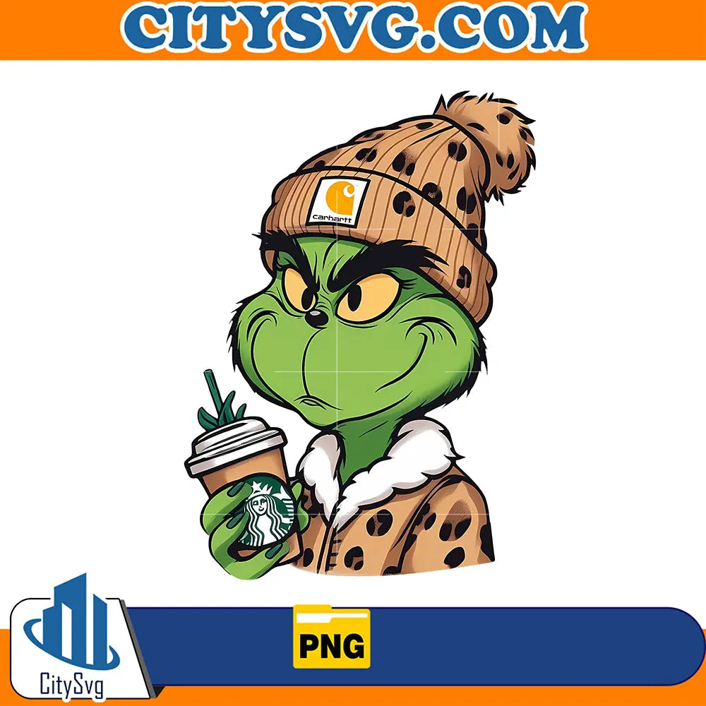 GrinchBoujeeChristmasLeopardPng