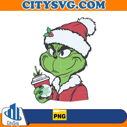 GrinchBoujeeChristmasSantaVibePng
