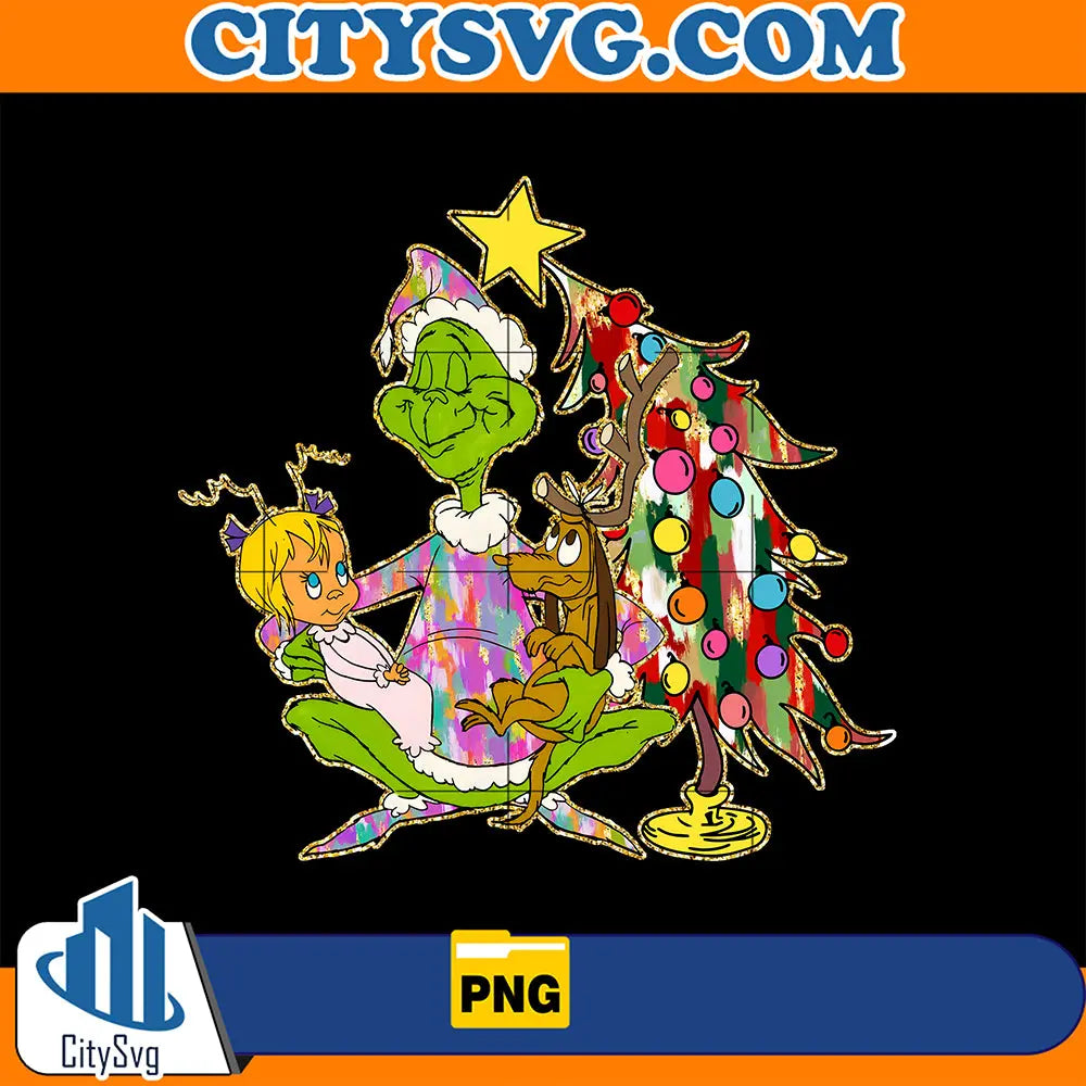 GrinchColorfulGlitterChristmasPng