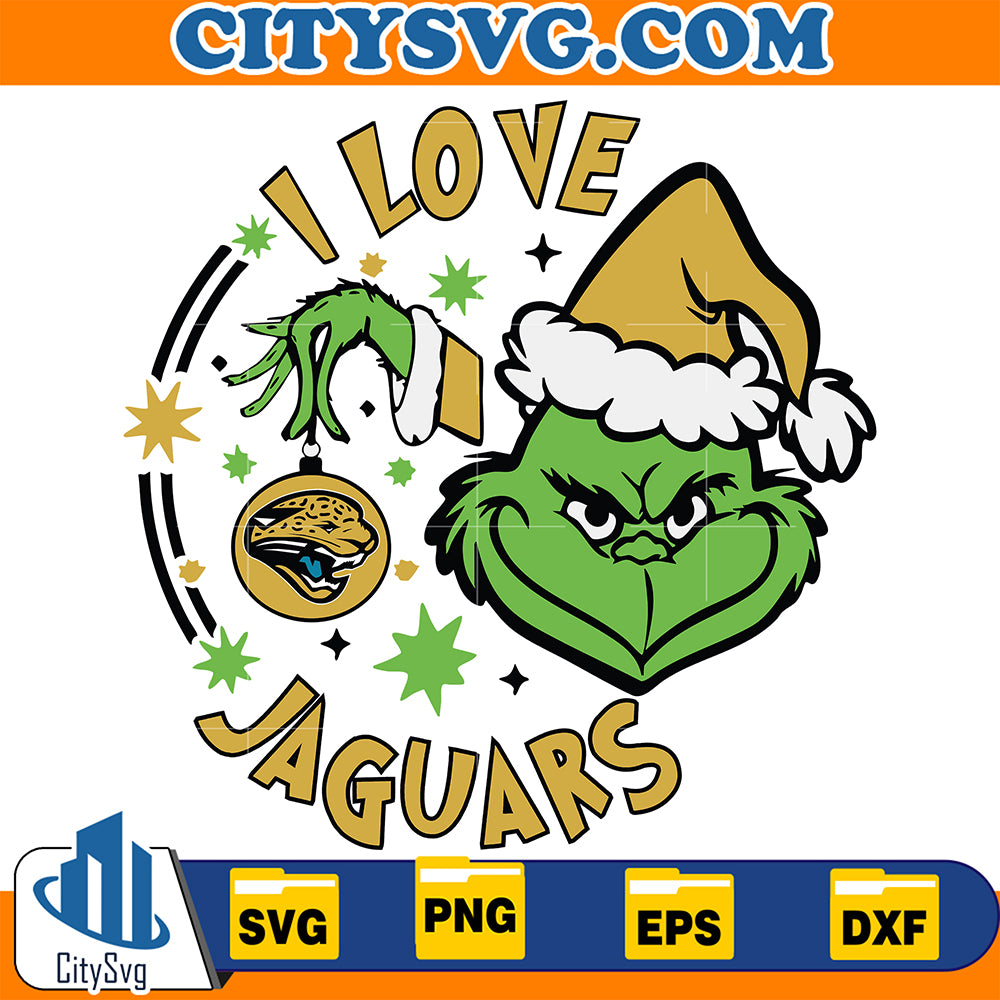 GrinchILoveJacksonvilleJaguarsChristmasSvg