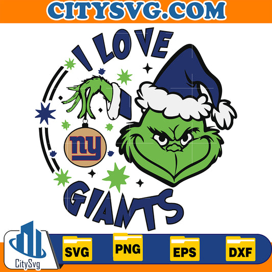 GrinchILoveNewYorkGiantsChristmasSvg