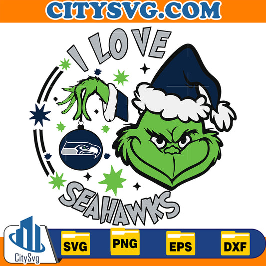 GrinchILoveSeattleSeahawksChristmasSvg