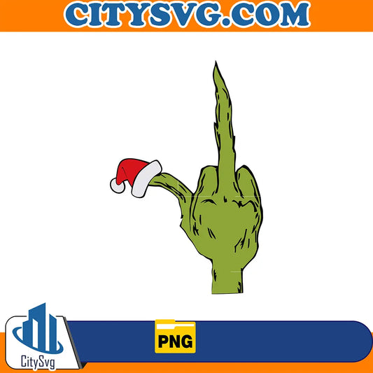 GrinchMiddleFingerChristmasHatPng