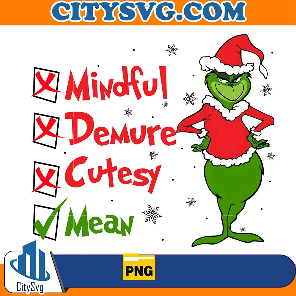 GrinchMindfulDemureCutesyChristmasPng