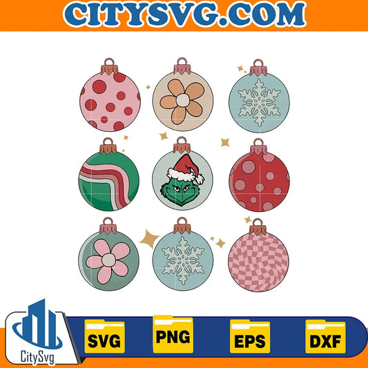 GrinchOrnamentsChristmasSvg