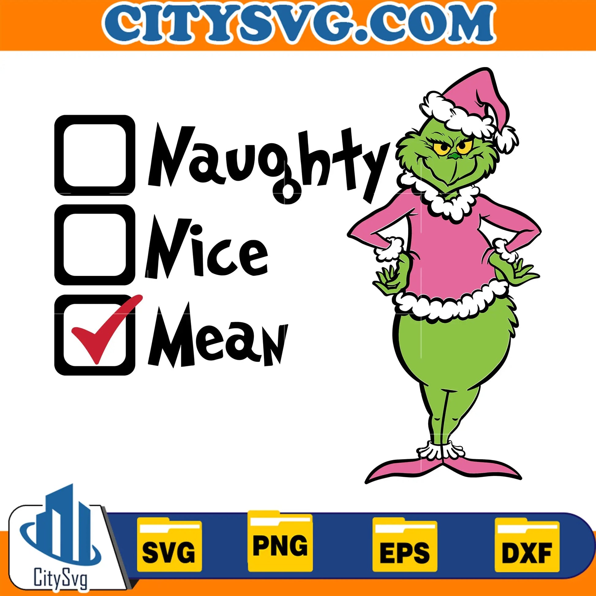 GrinchPinkChristmasSvg