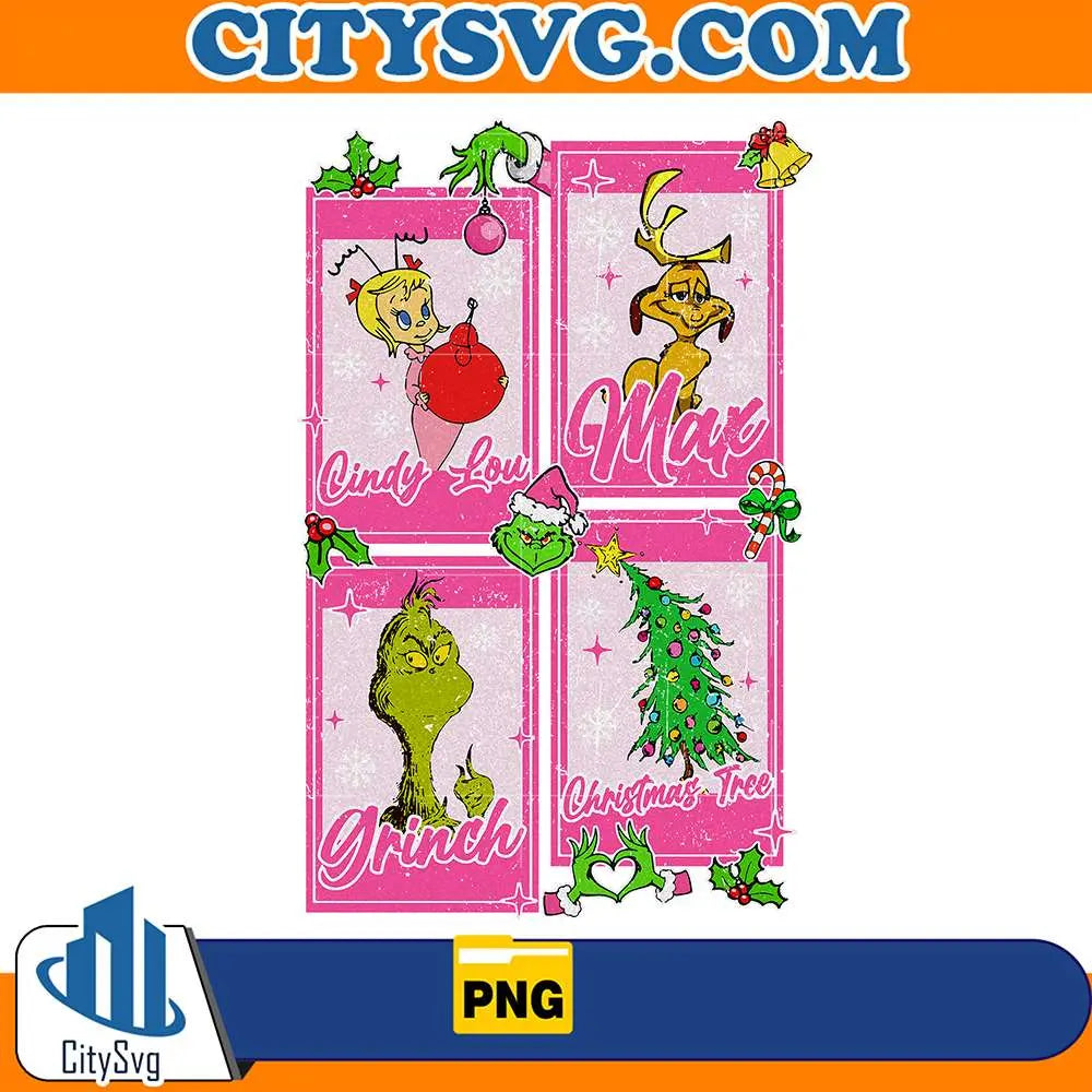 GrinchPinkCindyLouMaxGrinchChristmasTreePng
