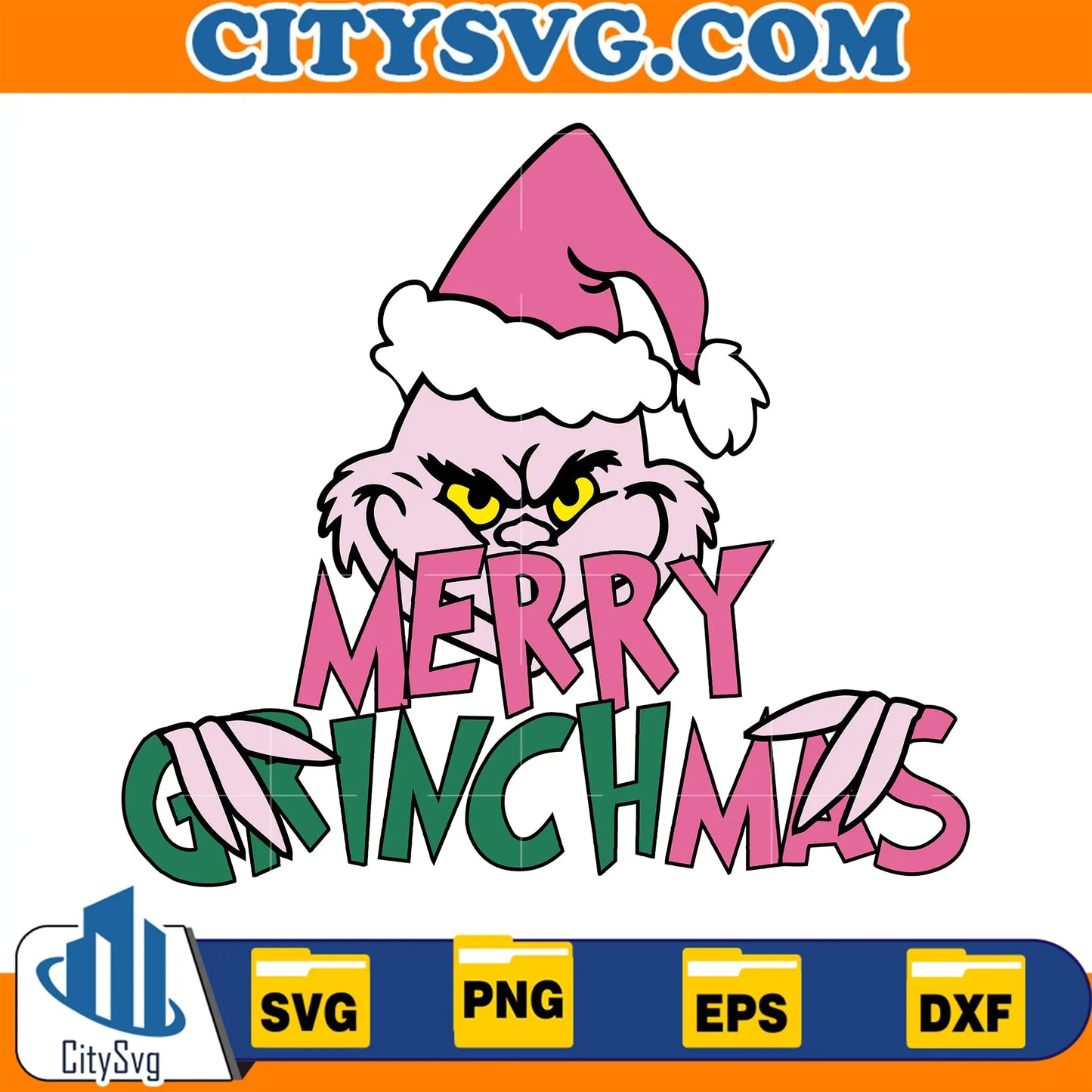 GrinchPinkMerryChristmasSvg
