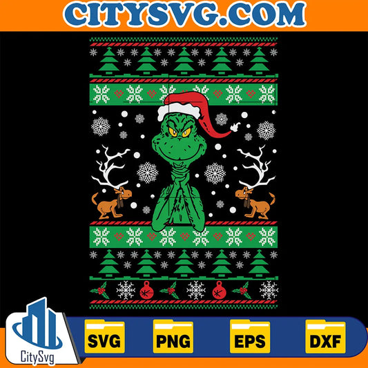 GrinchSantaHatUglyChristmasSvg