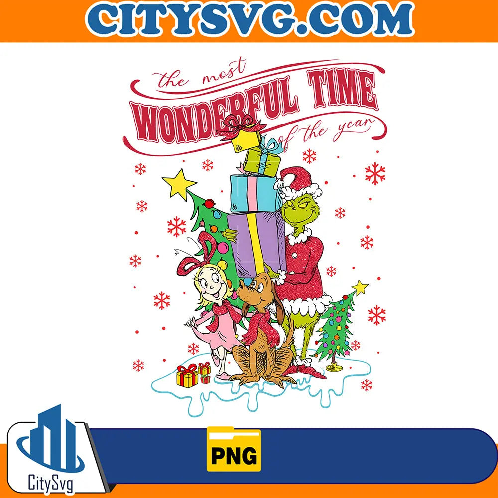 GrinchTheMostWonderfulTimeChristmasPng