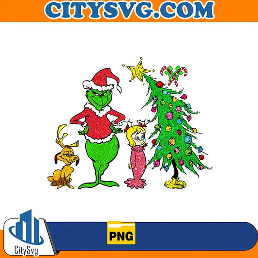 GrinchTreeChristmasGlitterPng