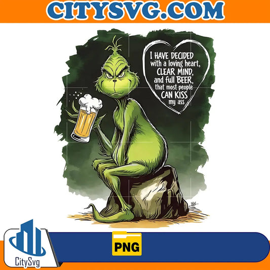 GrinchWithBeerPng