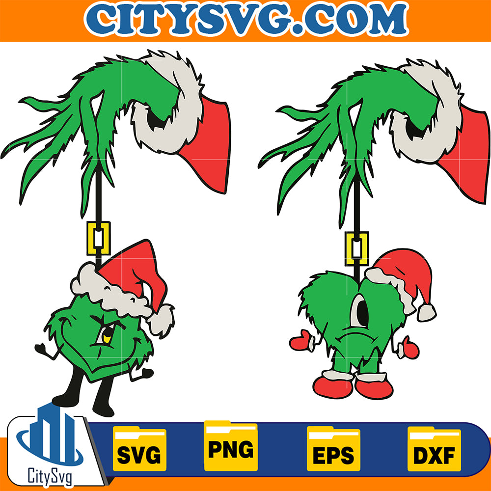 GrinchesHandChristmasBadBunnySvg