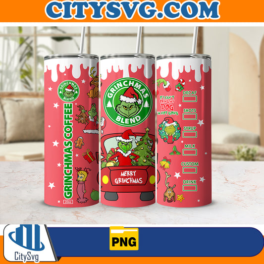 GrinchmasCoffeeBlend20ozSkinnyTumblerWrapPng