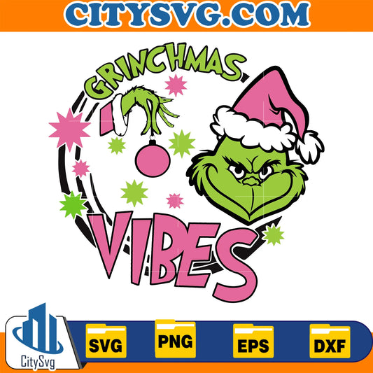 GrinchmasVibesPinkChristmasSvg