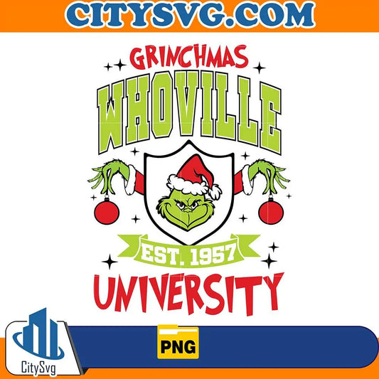 GrinchmasWhovilleUniversityChristmasPng
