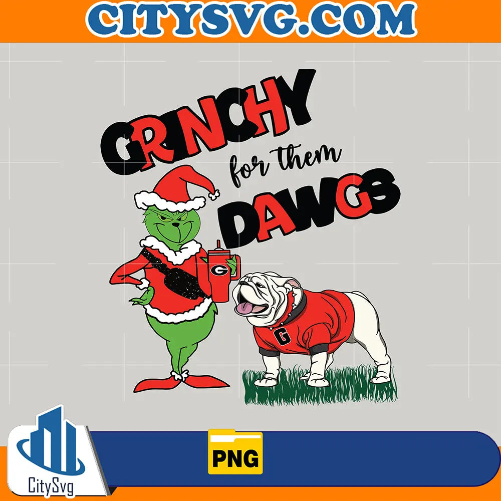 GrinchyForThemDawgsGeorgiaBulldogsFootballPng