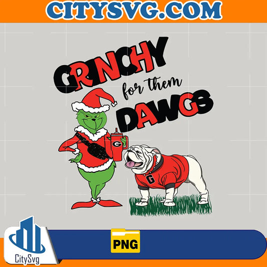 GrinchyForThemDawgsGeorgiaBulldogsFootballPng