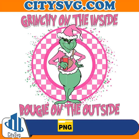 GrinchyOnTheInsideBougieOnTheOutsideChristmasPng