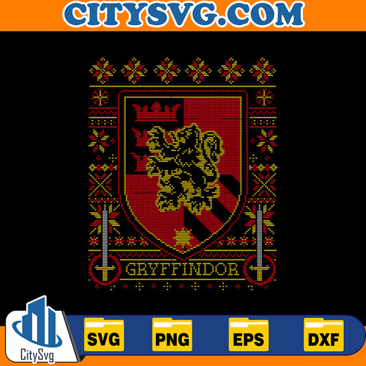 GryffindorUglyChristmasSvg