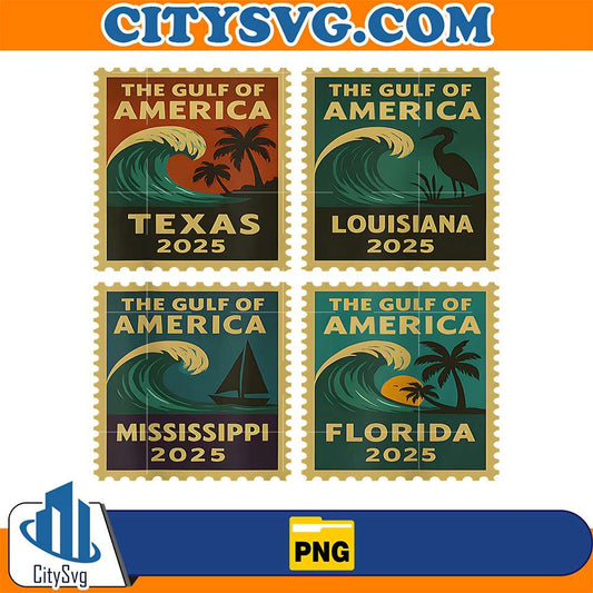 Gulf-Of-US-America-2025-Retro-Travel-USA-Beach-Png