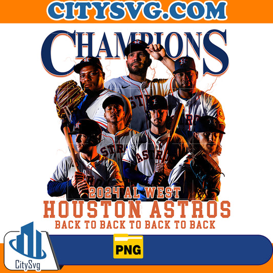 Champions 2024 Al west houston astros Png