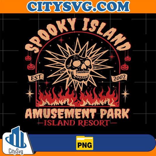 Halloween-Spooky-Island-Est-2002-Amusement-Park-Skull-Png