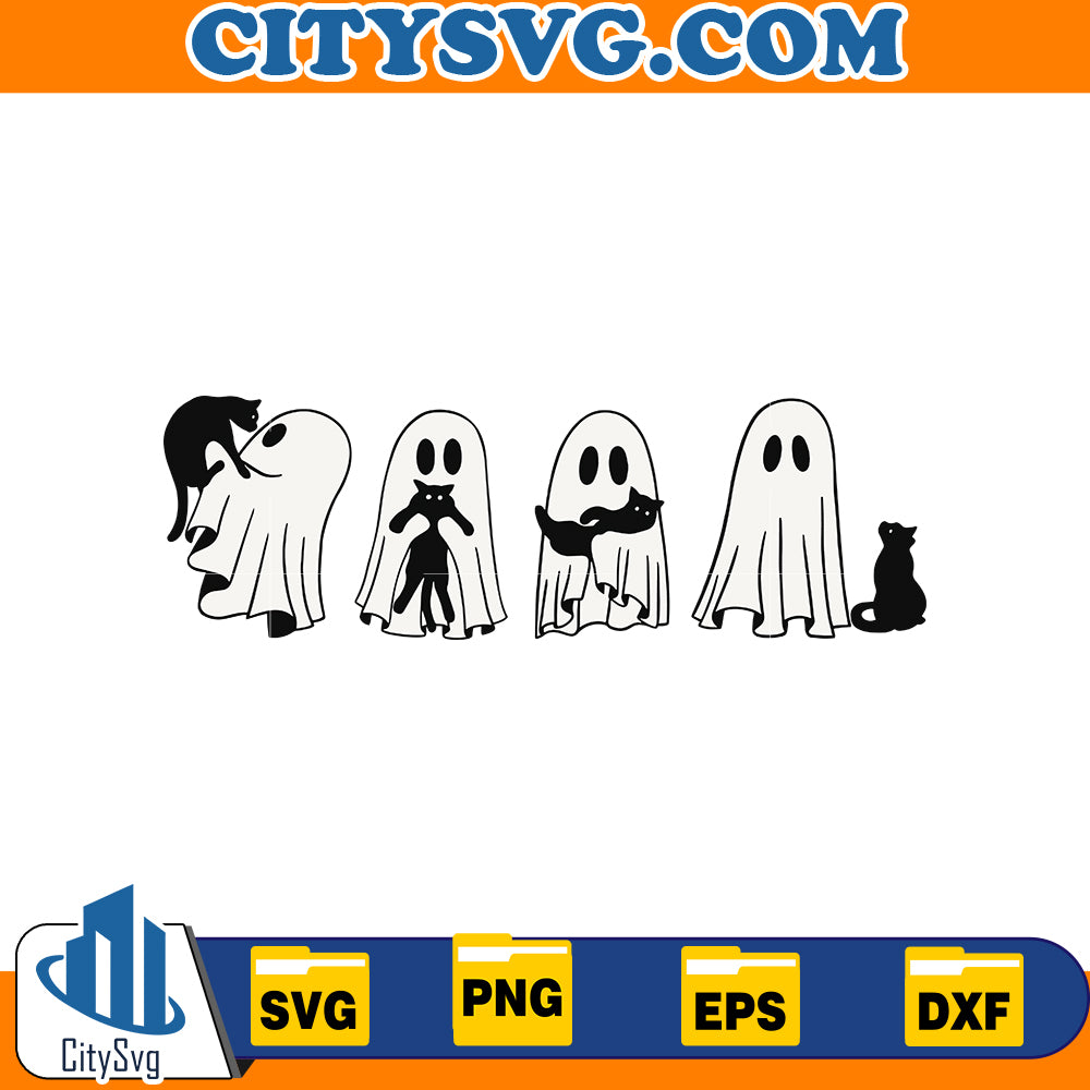 Halloween Ghost cat Svg