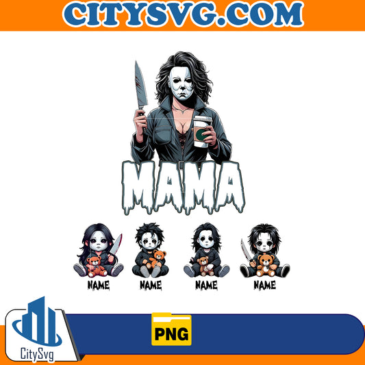 Halloween Horror Mama Custom Kid Name Png